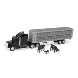 Semi with Cattle Trailer, Steer & Calf