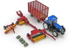 NEW HOLLAND T7.270 TRACTOR with HAY RAKE, BALER & TRAILER