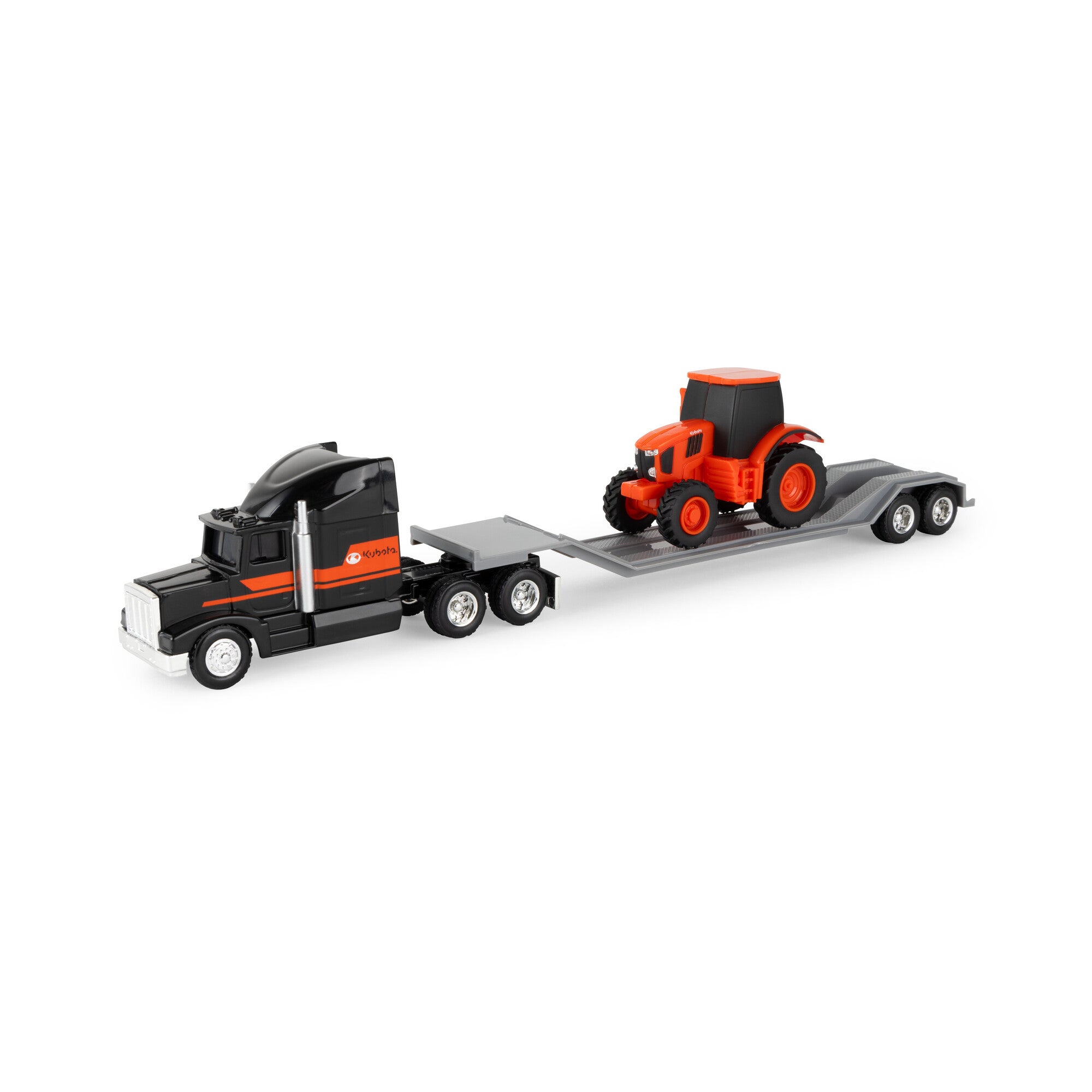 Kubota Semi Truck, Flat Bed Trailer & Machine