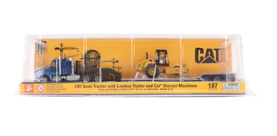 Caterpillar Semi Truck with Lowboy Trailer & Caterpillar Machine - Version2