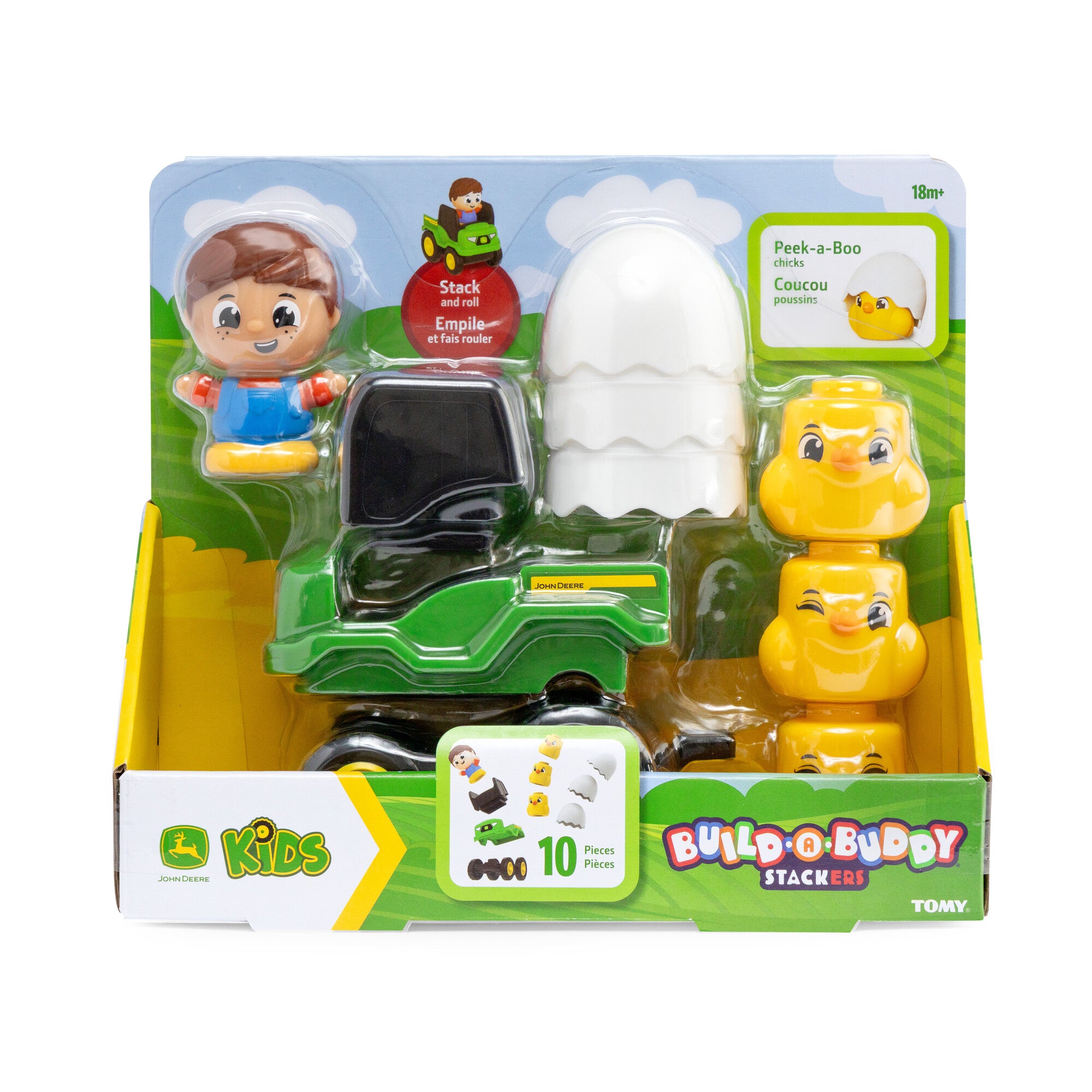 John Deere Build-a-Buddy Stacker Chicken 10pc Set