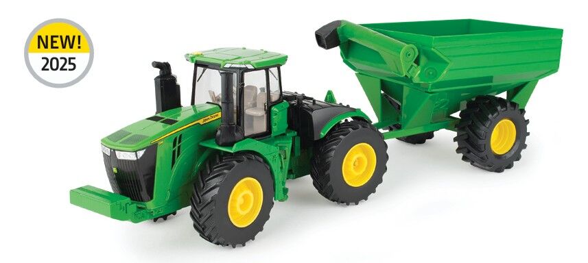 9R tractor with chaser bin