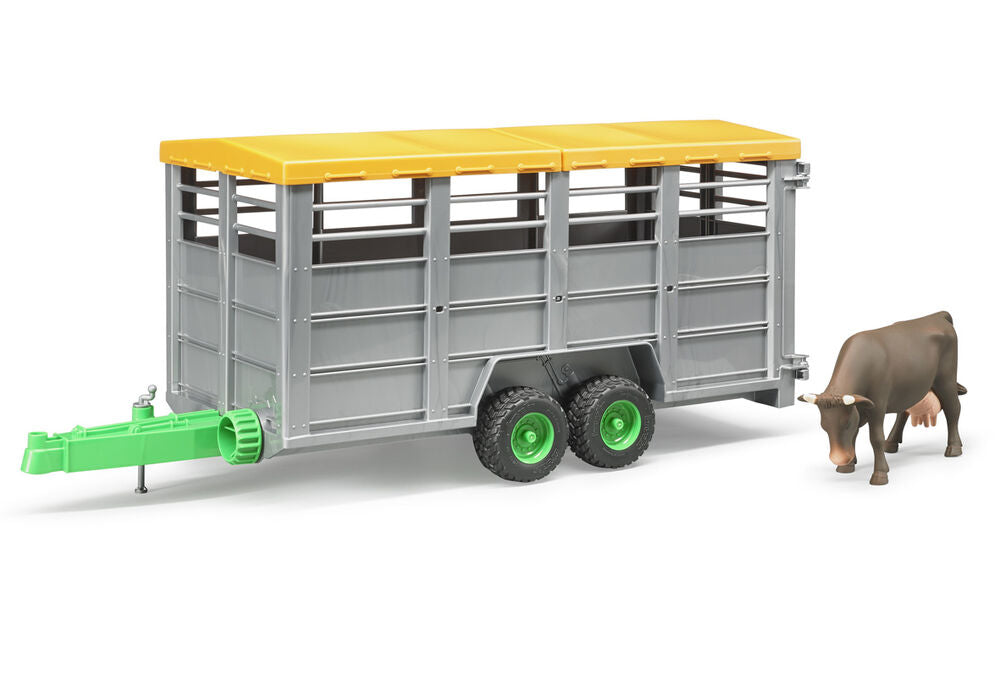 Bruder livestock trailer with cow