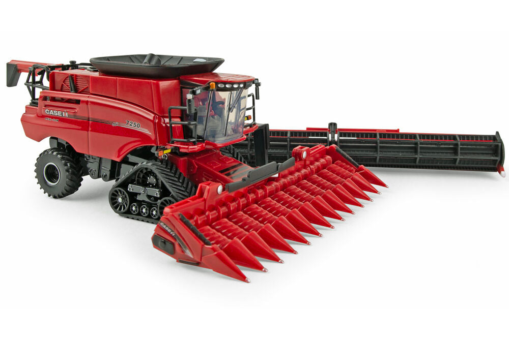 Case/ih 7250 header on tracks with grain & corn fronts  prestige series