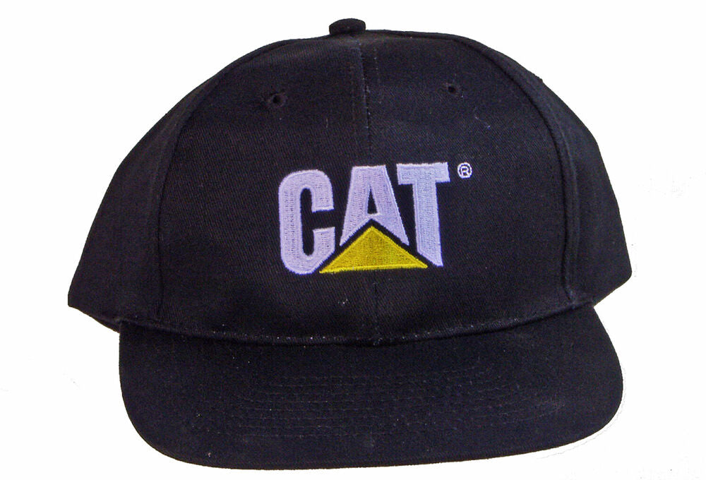 Caterpillar peaked cap, black, with CAT logo.