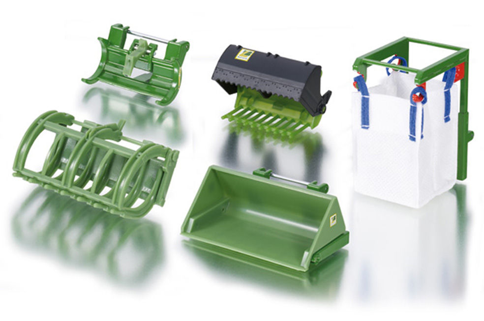 Siku front loader accessory set (5 pc set) fits Siku loader tractors
