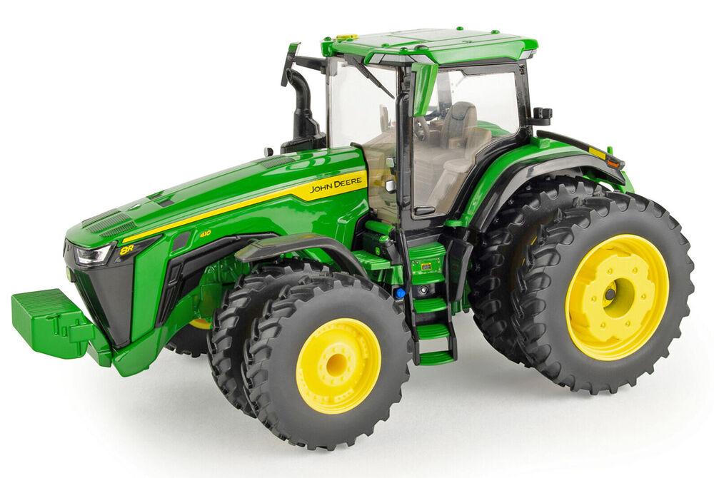 John Deere 8R 410 tractor with row crop frt & rr duals   prestige series