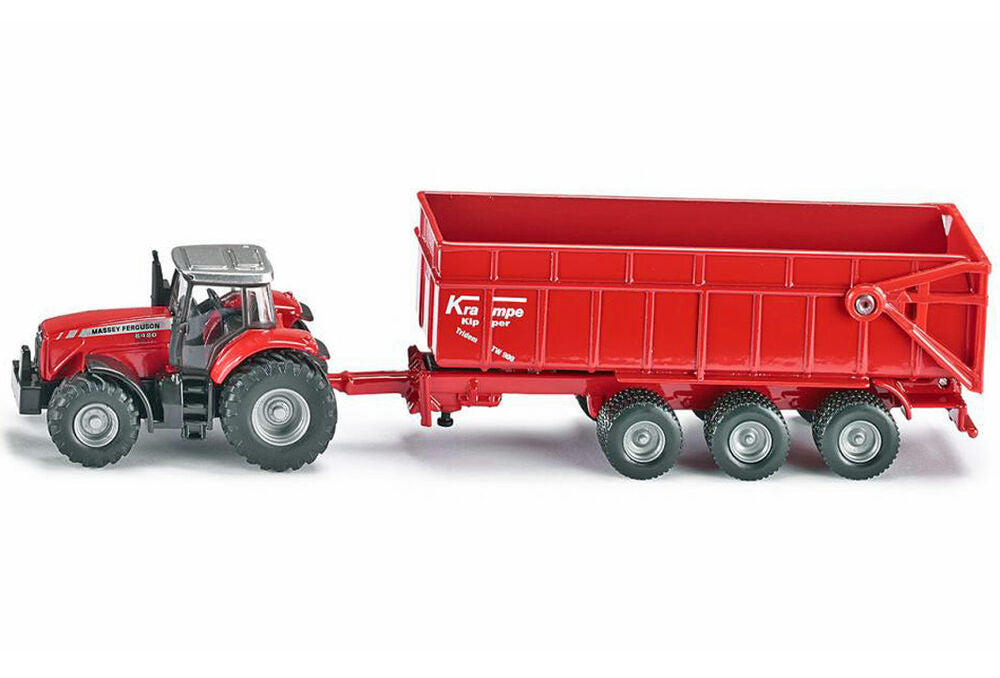 Massey Ferguson 8480 dyna vt tractor with krampe tipping trailer