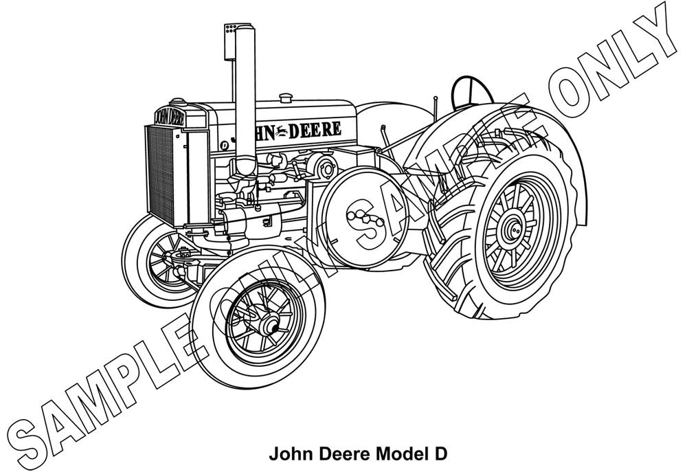 Murray Parker sketch (mounted) - John Deere unstyled 'd'