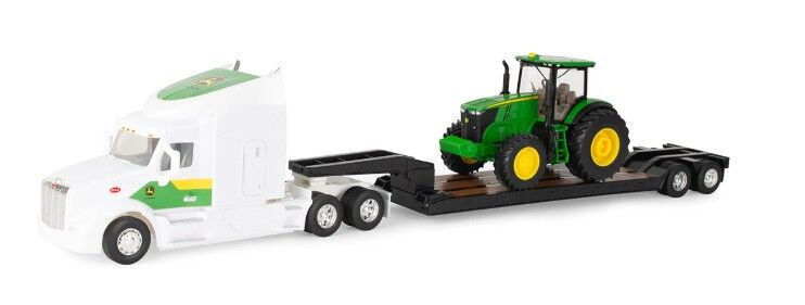 Peterbilt lowboy with John Deere 7290R tractor