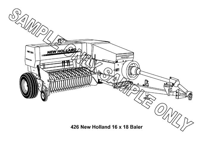 Murray Parker sketch (mounted) - New Holland 426 square baler