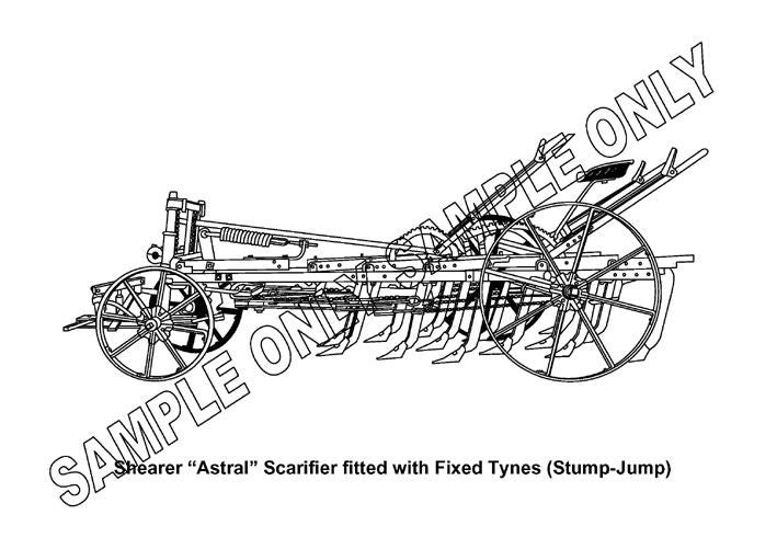 Murray Parker sketch (mounted) - shearer scarifier