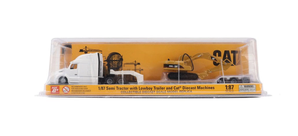 Caterpillar Semi Truck with Lowboy Trailer & Caterpillar Machine - Version2