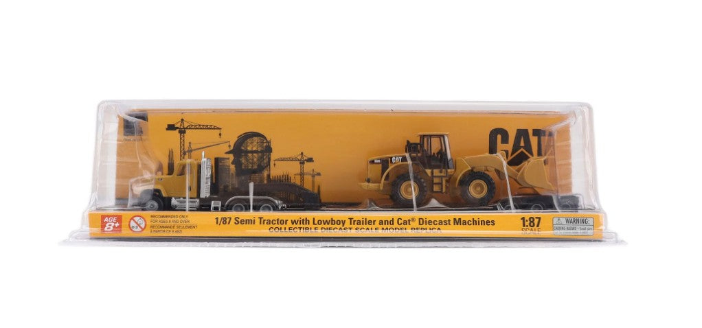 Caterpillar Semi Truck with Lowboy Trailer & Caterpillar Machine - Version2