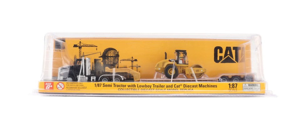 Caterpillar Semi Truck with Lowboy Trailer & Caterpillar Machine - Version2