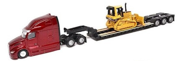 Caterpillar Semi Truck with Lowboy Trailer & Caterpillar Machine - V1