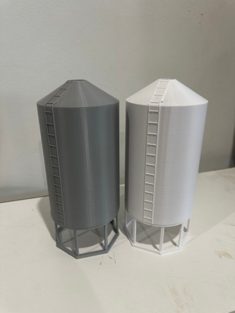 White silo 1/64 scale 3D printed