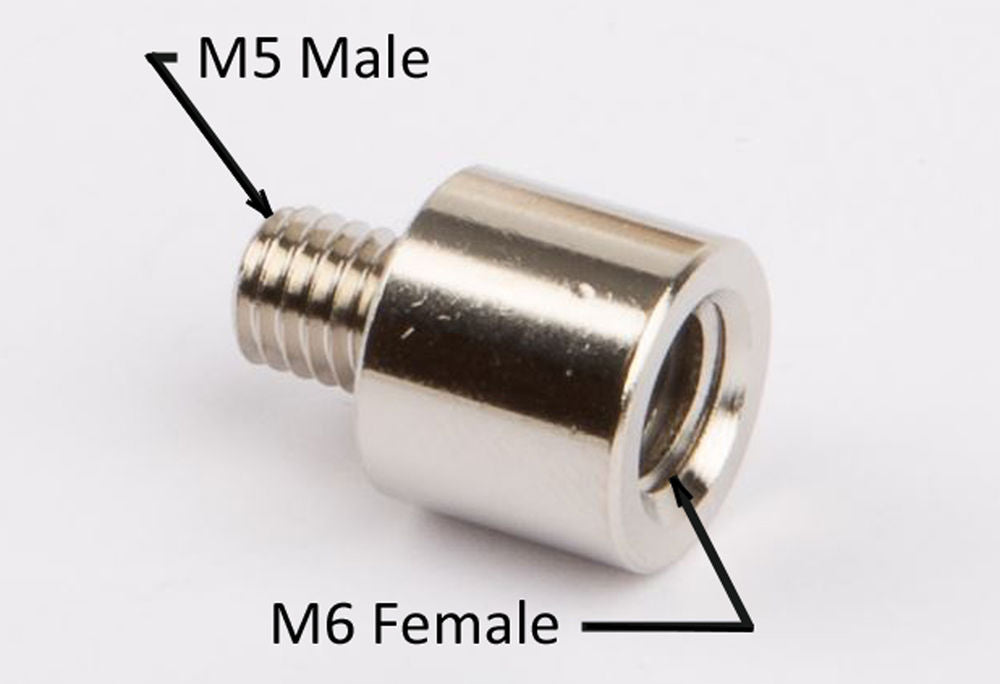 Wilesco adaptor, M6 female to M5 male thread