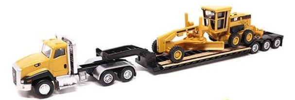 Caterpillar Semi Truck with Lowboy Trailer & Caterpillar Machine - V1