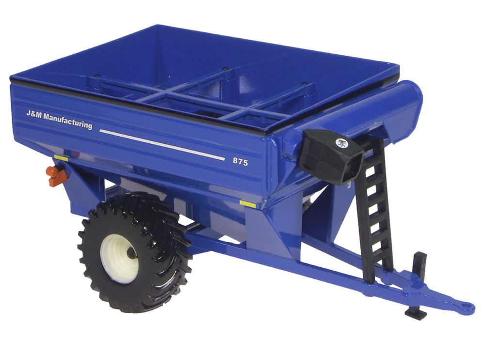 J & M GRAIN CHASER BIN with HINGE UP AUGER (BLUE) Collector Models