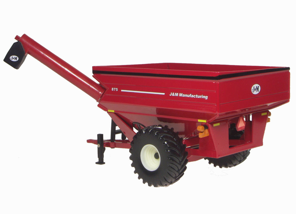 J & M GRAIN CHASER BIN with HINGE UP AUGER (RED) Collector Models