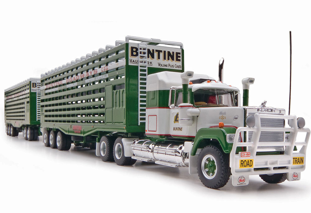 MACK SUPERLINER ROAD TRAIN CATTLE TRUCK w 2 TRAILERS 'Buntine Transport' Collector Models