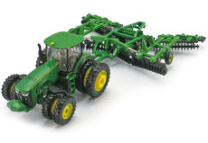 8320R TRACTOR w Fr and Rr duals and 637 FOLDING DISC