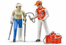 BRUDER AMBULANCE WORKER and PATIENT SET with accessories