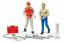 BRUDER AMBULANCE WORKER and PATIENT SET with accessories
