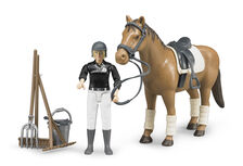 BRUDER HORSE RIDING SET (horse, rider, accessories)