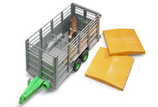 BRUDER LIVESTOCK TRAILER with COW