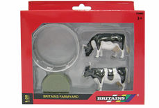 CATTLE FEEDER with BALE and two COWS