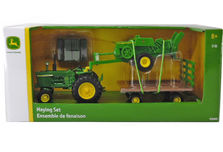 JOHN DEERE HAY HARVEST SET 4020 TRACTOR SQUARE BALER TRAILER