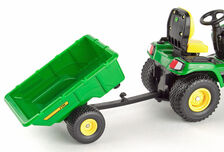 JOHN DEERE X758 LAWN TRACTOR RIDE ON MOWER w BLADE + TRAILER   Big Farm Serie