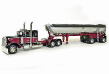 PETERBILT 379 PRIME MOVER with HALF PIPE TIPPING TRAILER black + plum