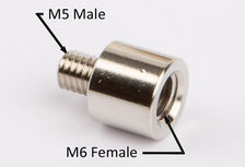 WILESCO ADAPTOR, M6 female to M5 male thread